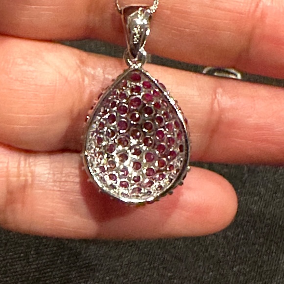 Pear-Shaped Ruby Cluster Pendant - Picture 10 of 10